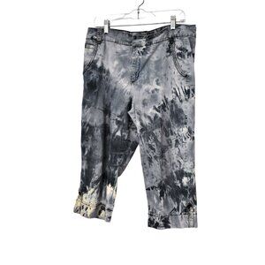 Women's Vintage Gloria Vanderbilt Denim Capri's Custom Bleach Dye Size 14
